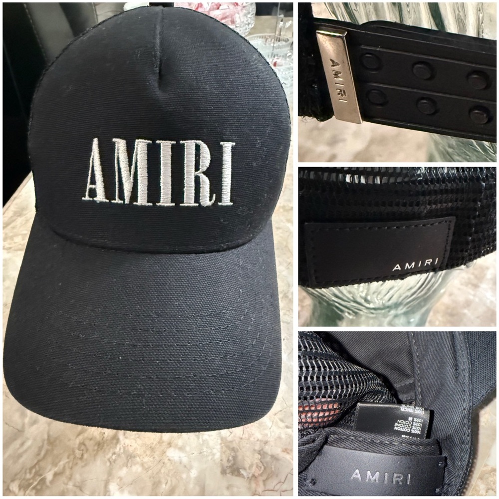 AMIRI Black Trucker hat